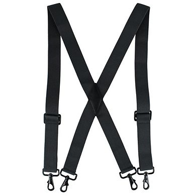 CTM Men's Elastic X-Back Black Swivel Hook Suspenders