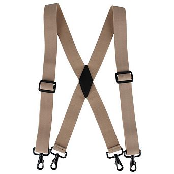 CTM Men's Elastic X-Back Black Swivel Hook Suspenders