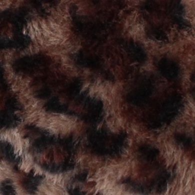 CTM Women's Plush Animal Print Slippers