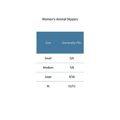 CTM Women's Plush Animal Print Slippers