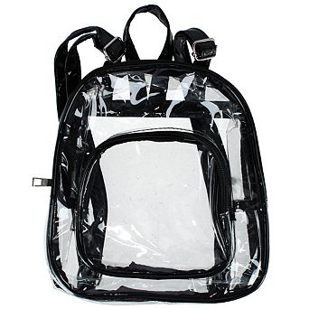 CTM Women's Mini Clear Transparent Zipper Backpack