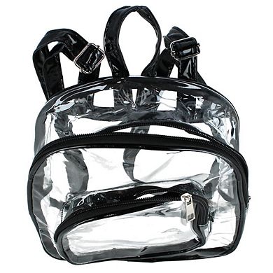 CTM Women's Mini Clear Transparent Zipper Backpack