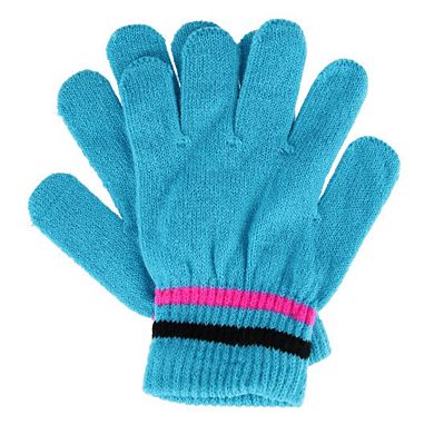 Connex Gear Girl's 8 - 16 Stripe Hat Scarf and Gloves 3 Piece Winter Set