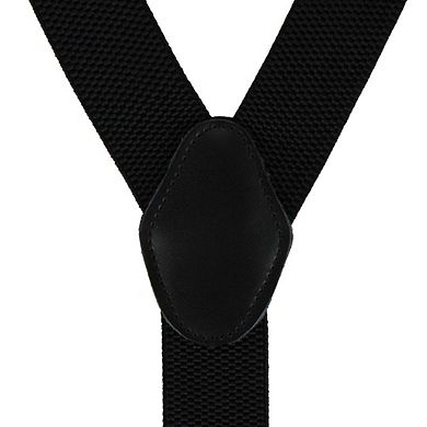 CTM Men's 35mm Wide Pin Dot Y-Back Button-End Suspenders