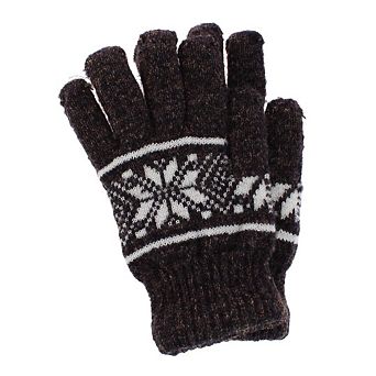CTM Men's Snowflake Pattern Knit Winter Gloves