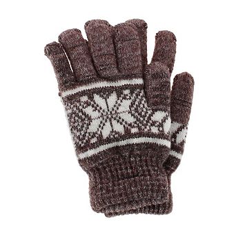 CTM Men's Snowflake Pattern Knit Winter Gloves