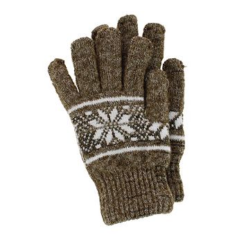 CTM Men's Snowflake Pattern Knit Winter Gloves
