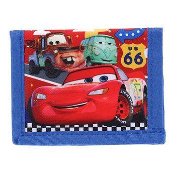 CTM Kid's Disney Cars Lightning McQueen and Friend Hook & Closure Fold Wallet