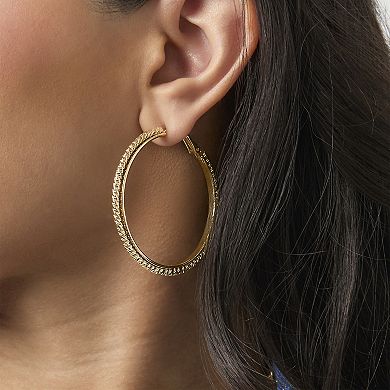 JS Jessica Simpson 3-Piece Textured Hoop Earring Set