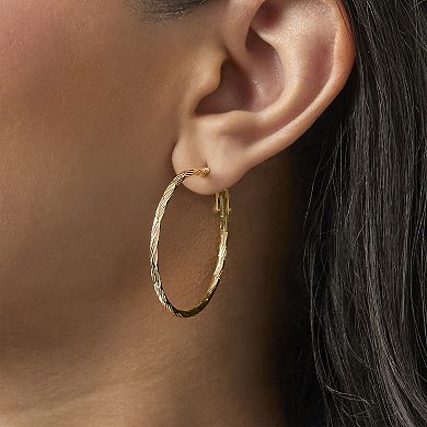 JS Jessica Simpson 3-Piece Textured Hoop Earring Set