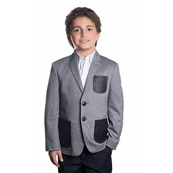 Elie Balleh Boys Slim Fit Knit Jersey Blazer