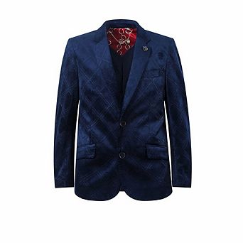 Elie Balleh Boys Slim Fit Velvet Sports Coat Jacket