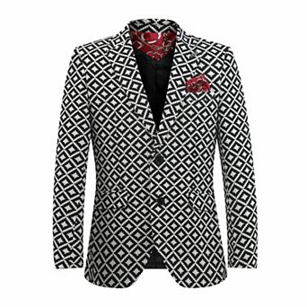 Elie Balleh Boys Slim Fit Stamp Boucle Blazer
