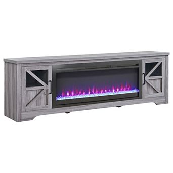 44" Electric Fireplace 75" Fireplace TV Stand