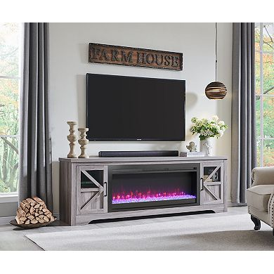 44" Electric Fireplace 75" Fireplace TV Stand