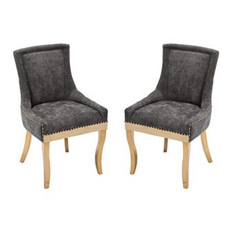 Modern Chenille Dining Chair Set of 2