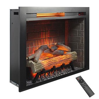 24" Three Sided Glass Electric Fireplace With Remote Control