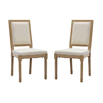 Fabric Wood Dining Chair Set of 2