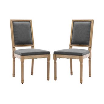Fabric Wood Dining Chair Set of 2