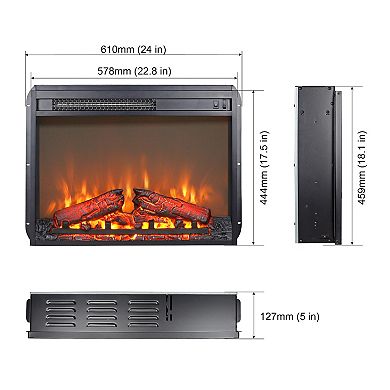 24" Electric Fireplace Insert Heater
