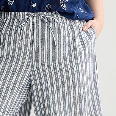 Plus Size Sonoma Goods For Life® Wide Leg Linen Capri Pants