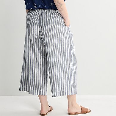 Plus Size Sonoma Goods For Life® Wide Leg Linen Capri Pants