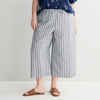 Plus Size Sonoma Goods For Life® Wide Leg Linen Capri Pants