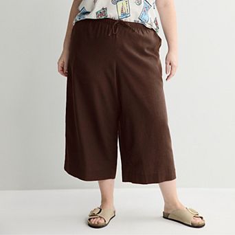 Plus Size Sonoma Goods For Life® Wide Leg Linen Capri Pants