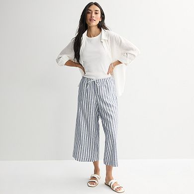 Women's Sonoma Goods For Life® Wide Leg Linen Capri Pants