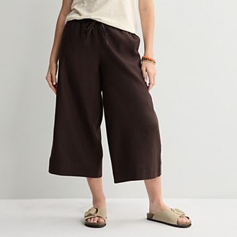 Women's Sonoma Goods For Life® Wide Leg Linen Capri Pants