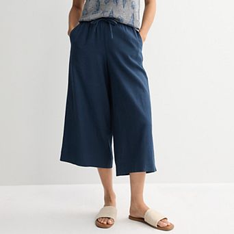 Women's Sonoma Goods For Life® Wide Leg Linen Capri Pants