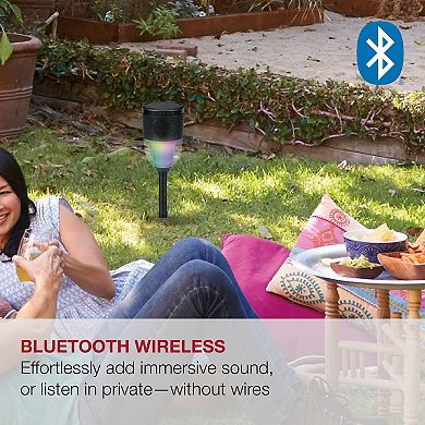 iLive GardenLite Waterproof Bluetooth Speaker with Removable Stake