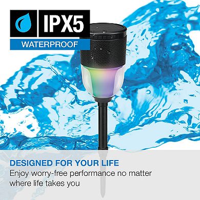 iLive GardenLite Waterproof Bluetooth Speaker with Removable Stake