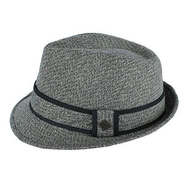 San Diego Hat Company Men's Tweed Fedora with Trim Hatband