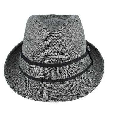 San Diego Hat Company Men's Tweed Fedora with Trim Hatband