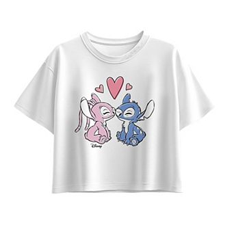 Girls 7-16 Disney's Lilo & Stitch Pastel Hearts Boxy Tee