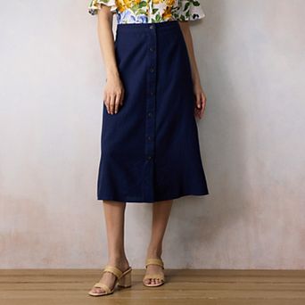 Women's LC Lauren Conrad Button Front Midi Skirt