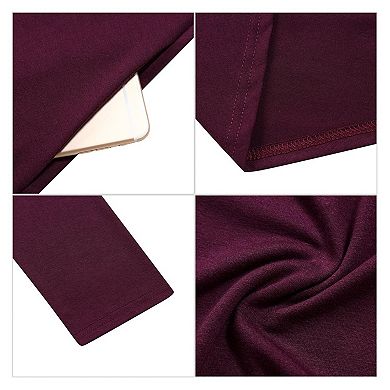 Comfortable Scoop Neck Midi Dress Womens Loose Swing Style