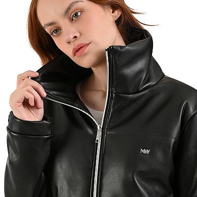 Women's Nine West Puffer Faux Leather Jacket