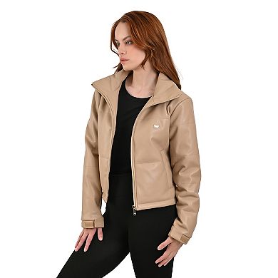 Women's Nine West Puffer Faux Leather Jacket