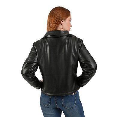 Women's Nine West Puffer Faux Leather Jacket