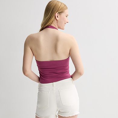 Juniors' SO® Cropped Halter Tank Top