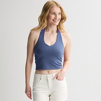 Juniors' SO® Cropped Halter Tank Top