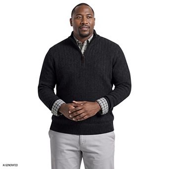 Big & Tall IZOD Herringbone Quarter-Zip Sweater