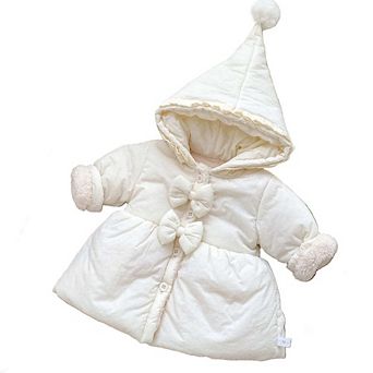 Arrival Baby Kids Girls Solid Color Single Breasted Hooded Thick Fleece-inside Coat