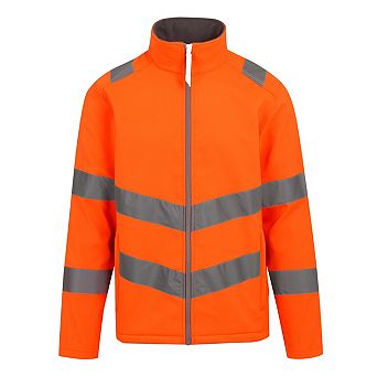 Regatta Professional Mens 2 Layer Hi-Vis Soft Shell Jacket
