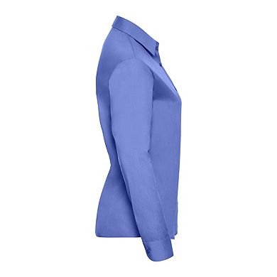 Russell Collection Womens/Ladies Poplin Easy-Care Long-Sleeved Shirt