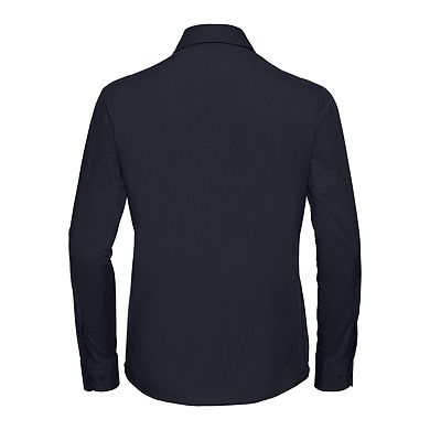 Russell Collection Womens/Ladies Poplin Easy-Care Long-Sleeved Shirt