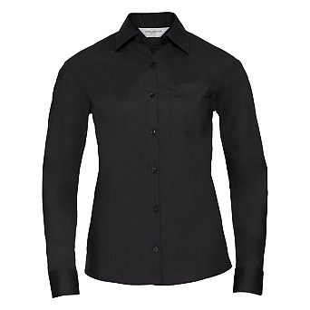 Russell Collection Womens/Ladies Poplin Easy-Care Long-Sleeved Shirt