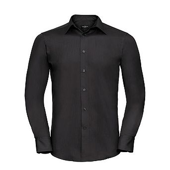 Russell Collection Mens Poplin Tailored Long-Sleeved Shirt